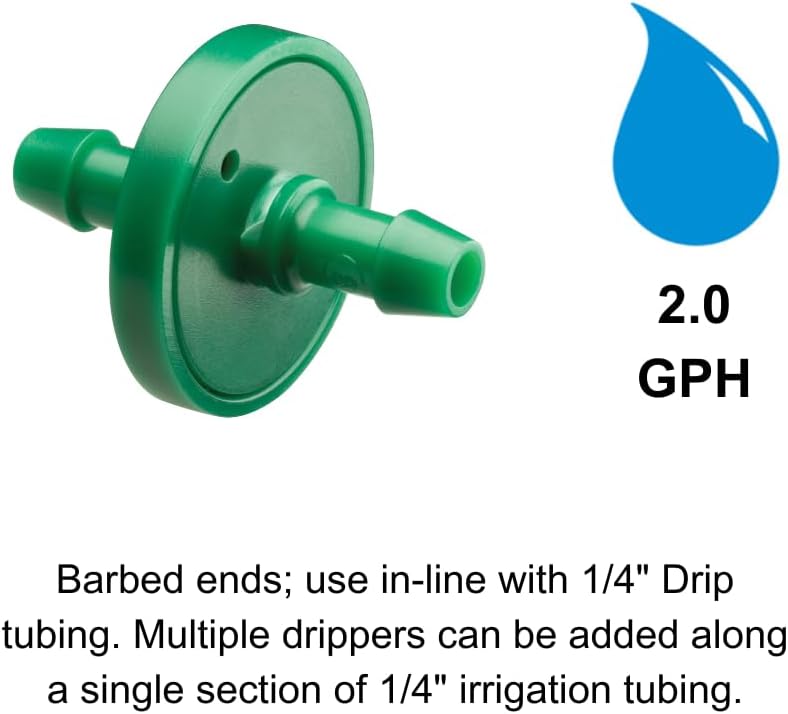 Rainbird ILD2010PKXS Drip Irrigation in-Line Dripper/Emitter, 2 Gallon Per Hour, 10-Pack - Image 2
