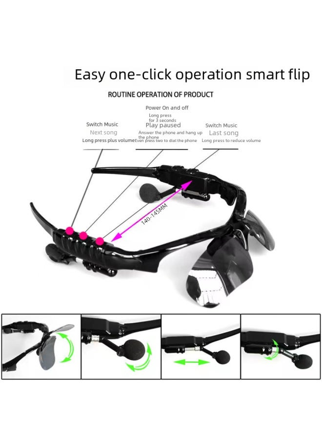 Plug-in Mp3 Bluetooth Headset Listening To Songs And Calling Integrated Polarized Unisex - Image 2