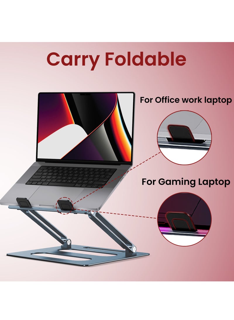 Moxedo Moxedo Foldable Aluminum Laptop Stand With Phone Holder Compatible for MacBook Apple Mac Pro Air Dell Hp and More Laptops 11 Up to 15 inch  - Image 5