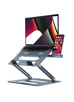 Moxedo Moxedo Foldable Aluminum Laptop Stand With Phone Holder Compatible for MacBook Apple Mac Pro Air Dell Hp and More Laptops 11 Up to 15 inch  - Image 1