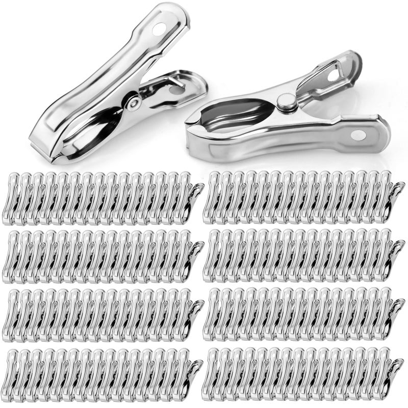 Cuxeedi 120 Pcs Garden Clips Greenhouse Clamps Stainless Steel Greenhouse Clips for Netting Heavy Duty Row Cover Clips with a Strong Grip for Shade Cloth or Plant Cover on Gardening Hoops - Image 2