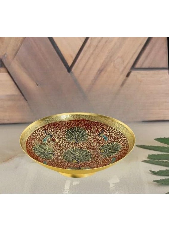 Skywalker Hand Crafted Metal Brass Fruit Bowl with Decorative Carving Work, Perfect for Home Decoration and Gifting, Size :9 Inch - Image 3