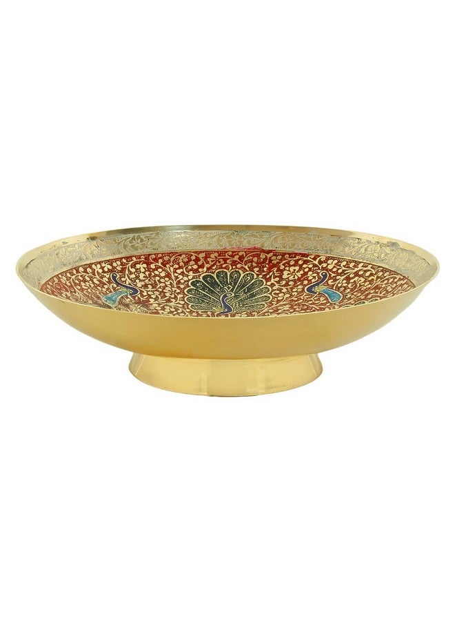 Skywalker Hand Crafted Metal Brass Fruit Bowl with Decorative Carving Work, Perfect for Home Decoration and Gifting, Size :9 Inch - Image 2