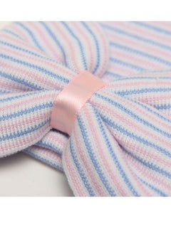 Generic Newborn Infant Baby Hospital Hat Cap with Bow Knot Nursery Beanie Soft Cute, Blue, White, Pink 4 Pack, First Knit Caps for Girls Boys  - Image 3