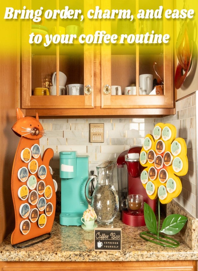 Made Easy Kit Front Facing Countertop Coffee Pods Holder - Compatible with K-Cups Practical meets Whimsical - Coffee Bar Decor for Home Café Kitchen Nook (Yellow Sunflower) - Image 4