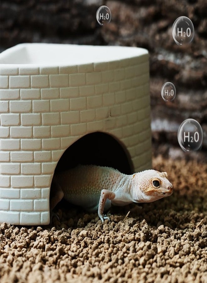 Flushbay Reptiles Hideout Humidification Cave Reptile Moisture Hide Corner Humid Hide House for Leopard Geckos, Snakes, Lizards, Frogs - Image 4