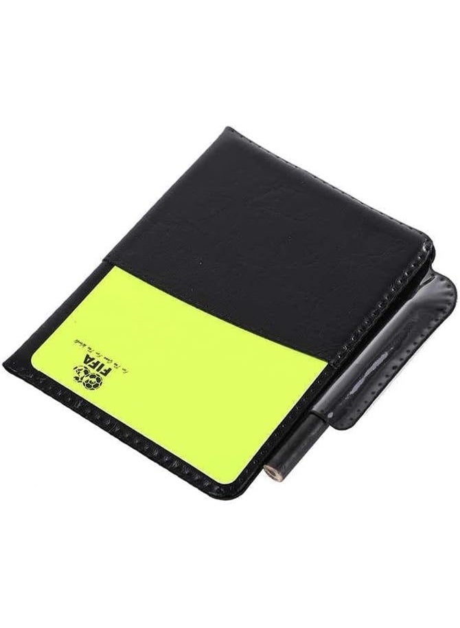 طقم بطاقات حكم كرة قدم احترافي - يتضمن بطاقة حمراء وصفراء، دفتر ملاحظات (سكور بورد)، وقلم رصاص - مناسب لمباريات كرة القدم والرياضات الجماعية. - Image 4