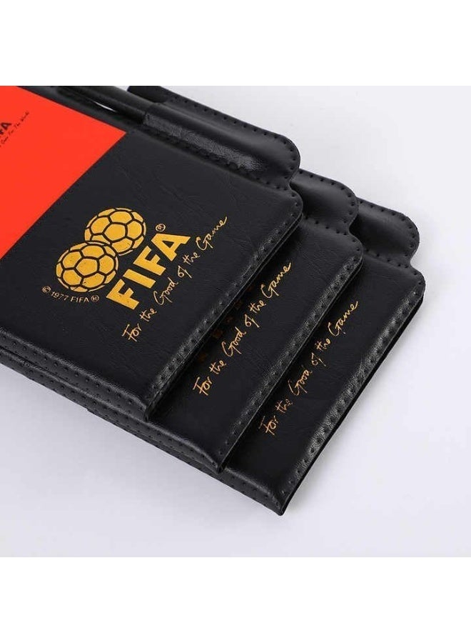 طقم بطاقات حكم كرة قدم احترافي - يتضمن بطاقة حمراء وصفراء، دفتر ملاحظات (سكور بورد)، وقلم رصاص - مناسب لمباريات كرة القدم والرياضات الجماعية. - Image 5
