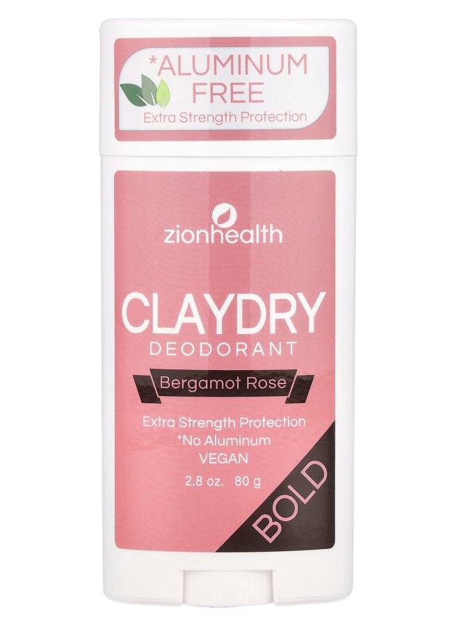 Zion Health Bold ClayDry Deodorant Bergamot Rose 2.8 oz (80 g) 