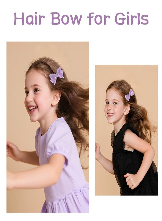 AMCAMI 3PCS Sequined bow hair clip purple - Image 4