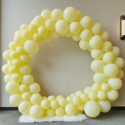 AMFIN (Pack of 25) Pastel Birthday Decoration Item Balloons - Yellow - Image 1