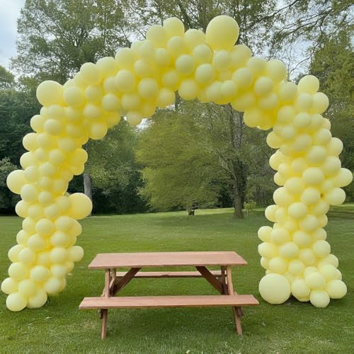 AMFIN (Pack of 25) Pastel Birthday Decoration Item Balloons - Yellow - Image 5