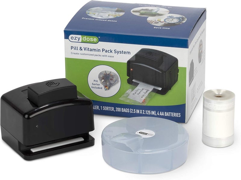 Ezy Dose Pill Pack System for Travel - Black