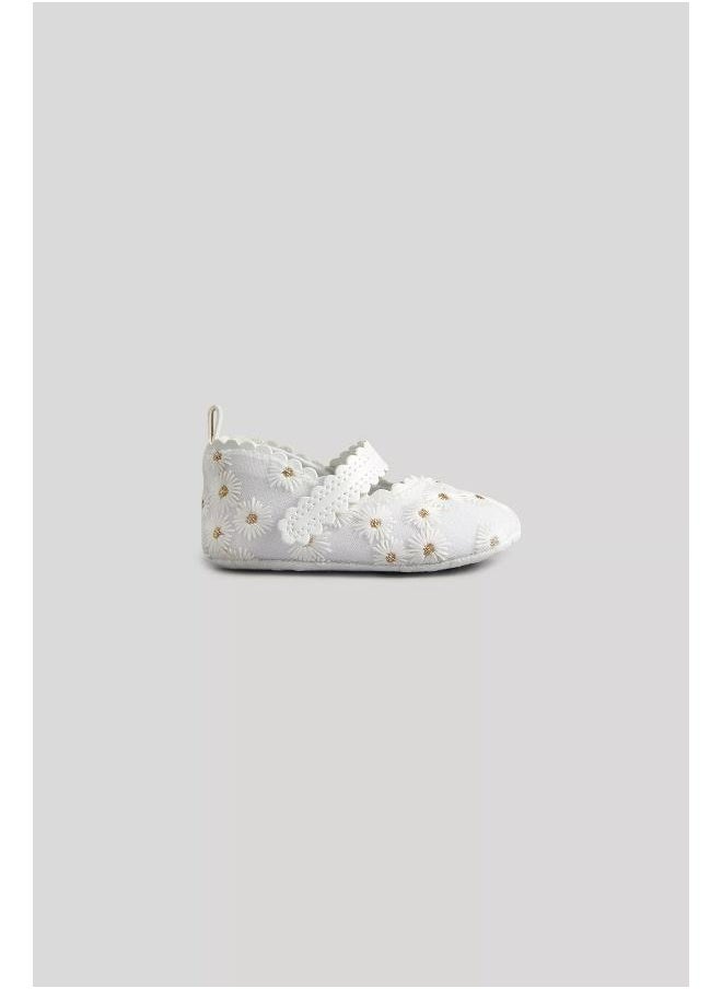 mothercare White Daisy Ballerina Baby Shoes  - Image 5