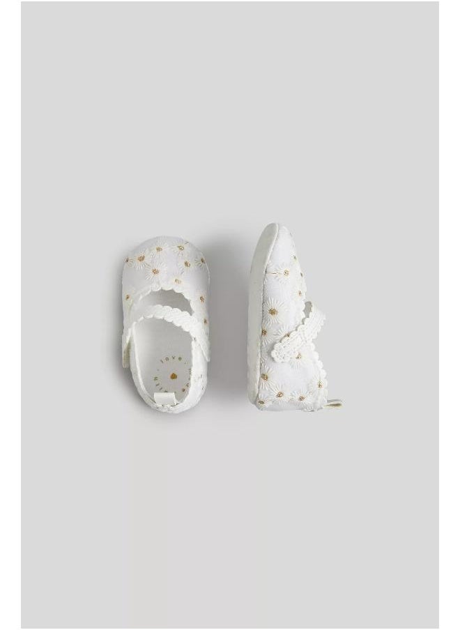 mothercare White Daisy Ballerina Baby Shoes  - Image 4
