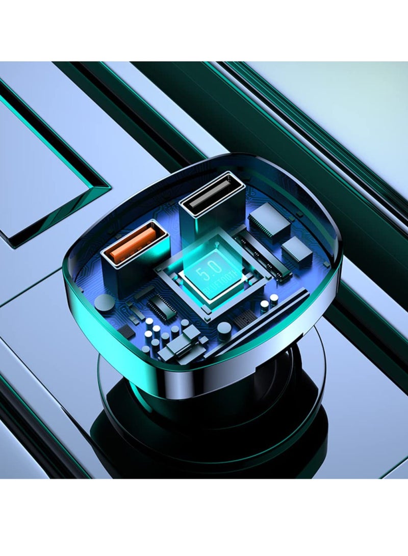 Mi VAZA جهاز إرسال FM بلوتوث للسيارة، منفذ USB مزدوج وشاحن سيارة من نوع PD Type C، جهاز إرسال راديو FM لاسلكي يدعم مشغل MP3، جهاز إرسال راديو FM لاسلكي مع إضاءة خلفية LED ملونة 7 - Image 5