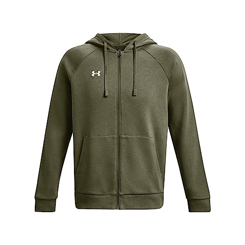 Under Armour Men's Rival Fleece Full Zip Hoodie, (390) Marine OD Green / / White, Medium - Image 4