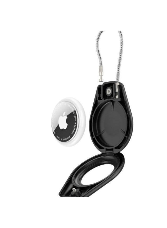 Generic - Suitable For Apple Airtag PC Half Bag Metal Rope Protective Case For Apple Tracking Anti-lost Positioning Protective Case-Color:White-Applicable Models:airtag - Image 1