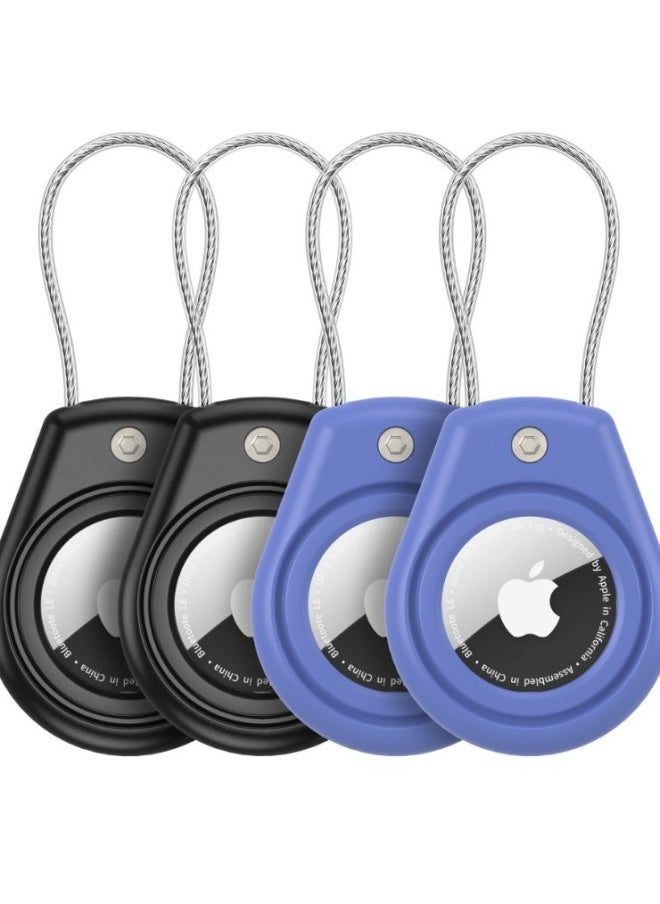 Generic - Suitable For Apple Airtag PC Half Bag Metal Rope Protective Case For Apple Tracking Anti-lost Positioning Protective Case-Color:White-Applicable Models:airtag - Image 1