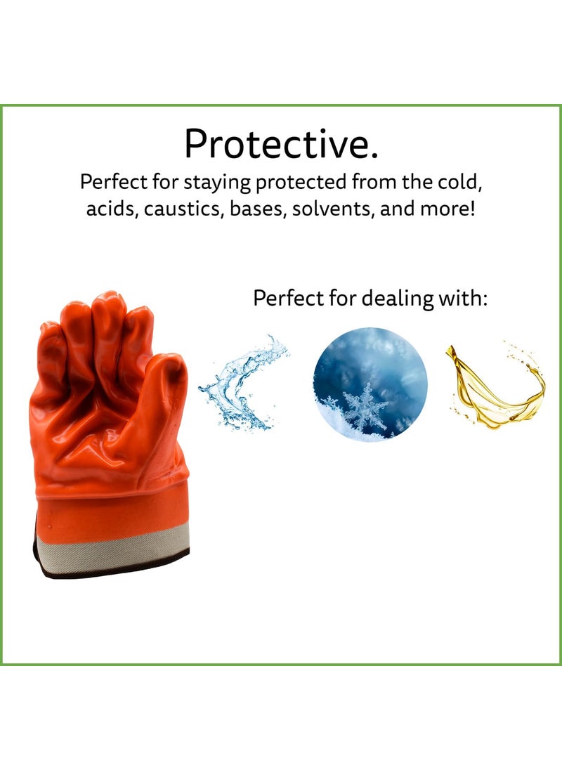 Cordova Cordova 5710FC HiVis Orange Cold Weather Gloves Single Dipped Foam Insulated PVC Textured Finish Safety Cuff Large 12Pack Bulk Thermal Gloves  - Image 3