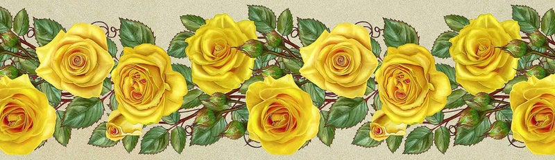 WallDesign Vinyl Yellow Rose With Leaves Flowers Painted Wall Border - 5.25 Inch Width By 5 Ft Length - Image 5