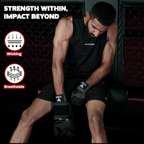 WYOX Gel Boxing Hand Wraps Inner Gloves for Men & Women, 80cm Quick Wrist Straps, Padded Knuckle Protection for Muay Thai Kickboxing, Hand Wraps for Boxing & Martial Arts (Grey, XS) - Image 4