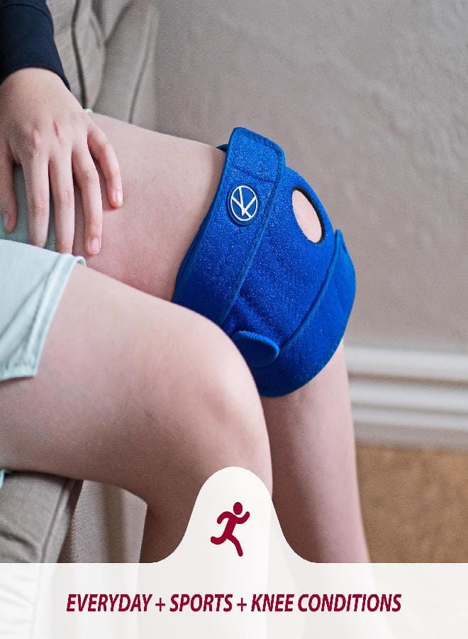KARM Kids Knee Brace - Osgood Schlatter Knee Brace Youth for Kids, Sports, Pain, Arthritis, Patella, Meniscus Tear, MCL, ACL - Adjustable Compression Support for Child, Boys & Girls (Blue) - Image 3
