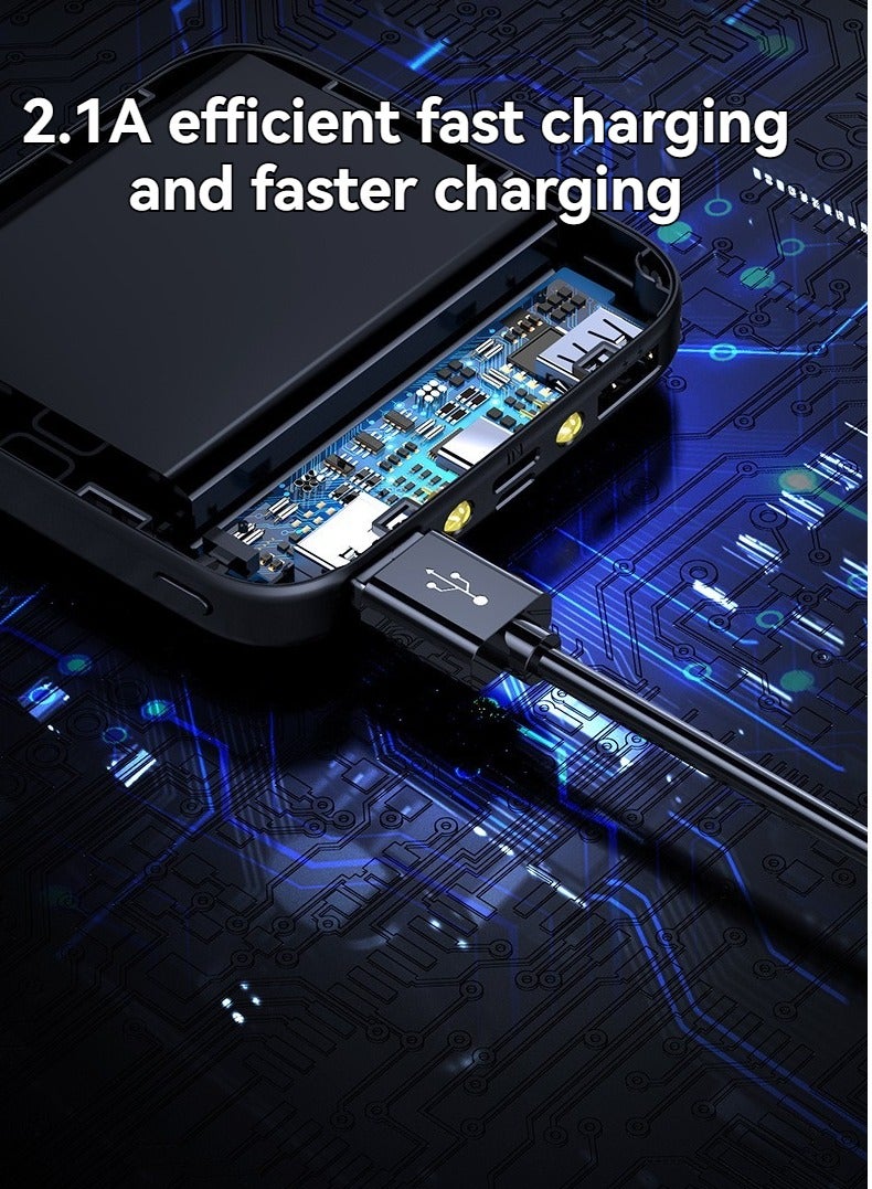 Mirror Digital Display Large Capacity Power Bank 10000 Mah Mini Portable Power Bank With Mobile Phone Holder (blue) - Image 3