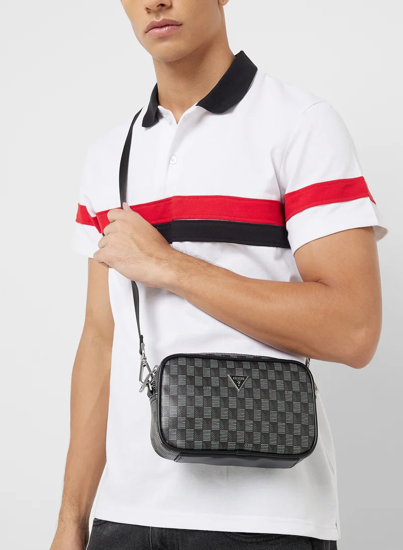 جس Logo Detail Zip Over Toiletry Bags