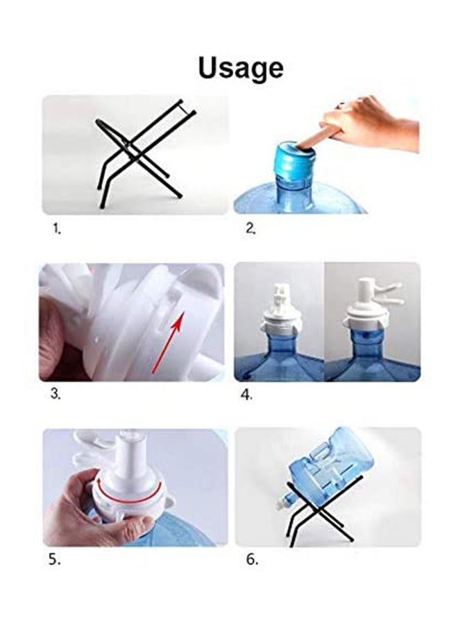 Water Bottle Dispenser Pump Holder with Dustproof Cover White/Blue/Black 40x34cm. - Image 2