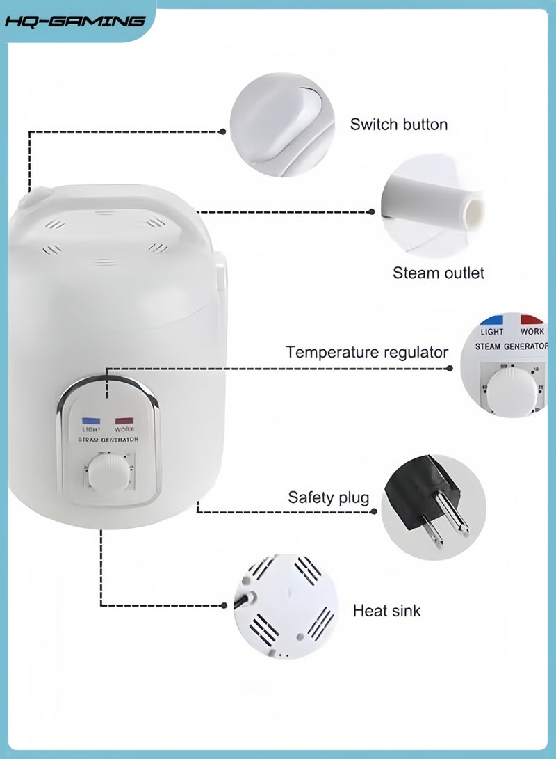 جهاز بخار ساونا محمول، 1.5 لتر، 850 واط، مولد بخار ساونا، جهاز تبخير مقاوم للانفجار، مناسب للاستحمام المنزلي، استرخاء الجسم، تجميل الوجه - Image 3