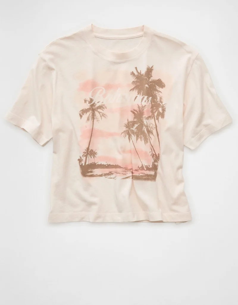 American Eagle  AE Boxy Bahamas Graphic T-Shirt for Women | Best Price UAE