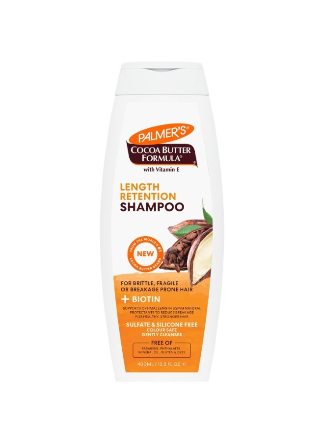 PALMER'S Cocoa Butter & Biotin Shampoo for Hair Length Retention, Strengthening & Enhanced Shine - 400ml  - Image 1