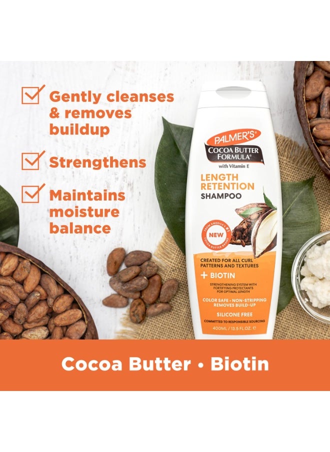 PALMER'S Cocoa Butter & Biotin Shampoo for Hair Length Retention, Strengthening & Enhanced Shine - 400ml  - Image 2