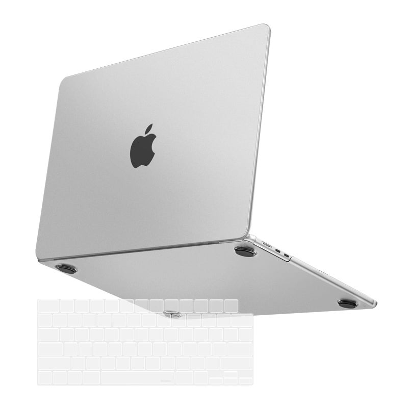 Mosiso غطاء MOSISO فائق النحافة يغلق بسلاسة متوافق مع حافظة MacBook Air 13 بوصة M5 M4 M3 M2 20262022 A3449 A3240 A3113 A2681 مجموعة 2 في 1 غلاف مضاد لبصمات الأصابع لجهاز Mac Air 136 غير لامع شفاف - Image 2