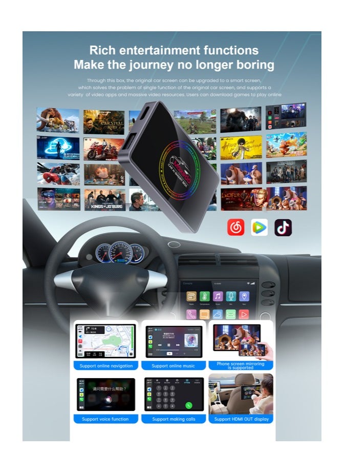 Moxedo Moxedo Plug and Play Car Play AI Smart Box 4K HDMI Port Wireless CarPlay and Android Auto Adapter Compatible with iOS and Android Devices  - Image 3