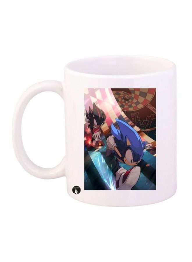 RKN Sonic Character Printed Coffee Mug White/Blue/Brown - Image 1