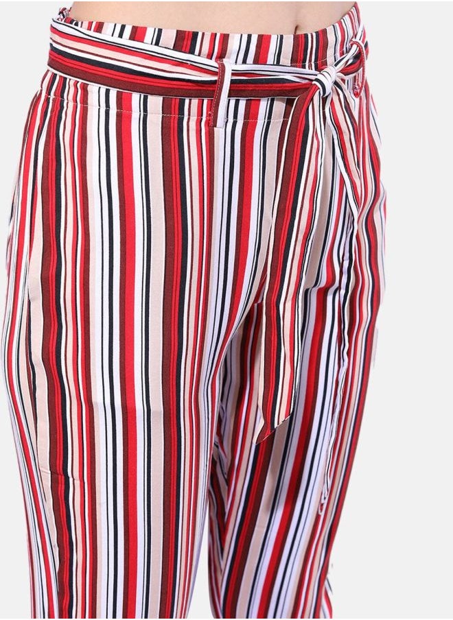 Freehand Women Tapered Striped High-Rise Pants  - Image 5