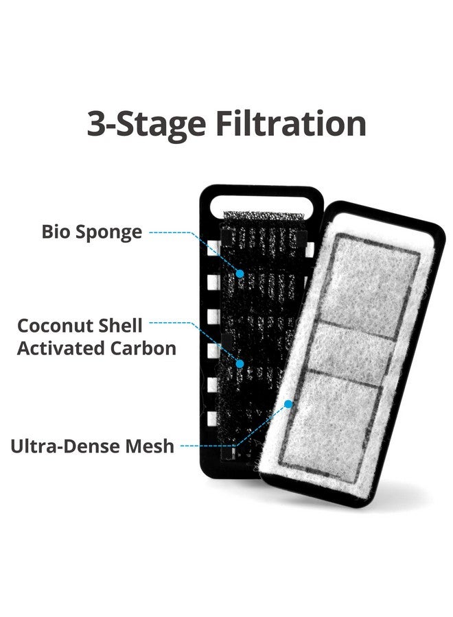 NICREW Slim Aquarium Filter Cartridges (6 Pcs) With Intake Sponges (2 Pcs) - Image 4
