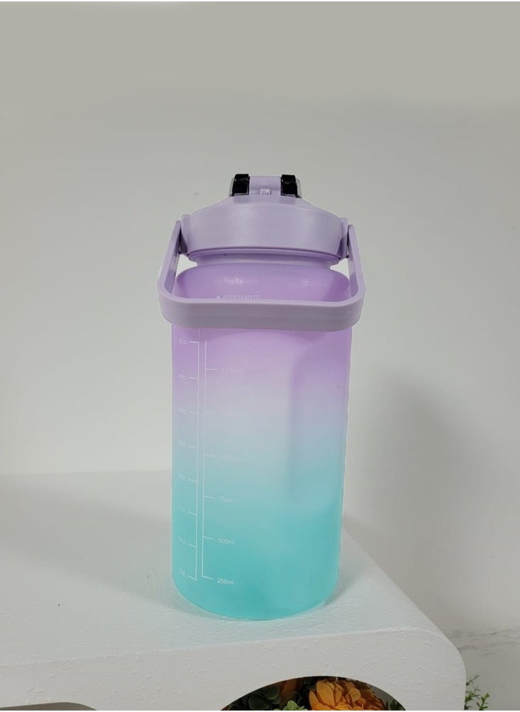 fashionhome 2000 ml Portable Leak Proof Cute Water Bottle with Time Marker and Carry Handle  - Image 3