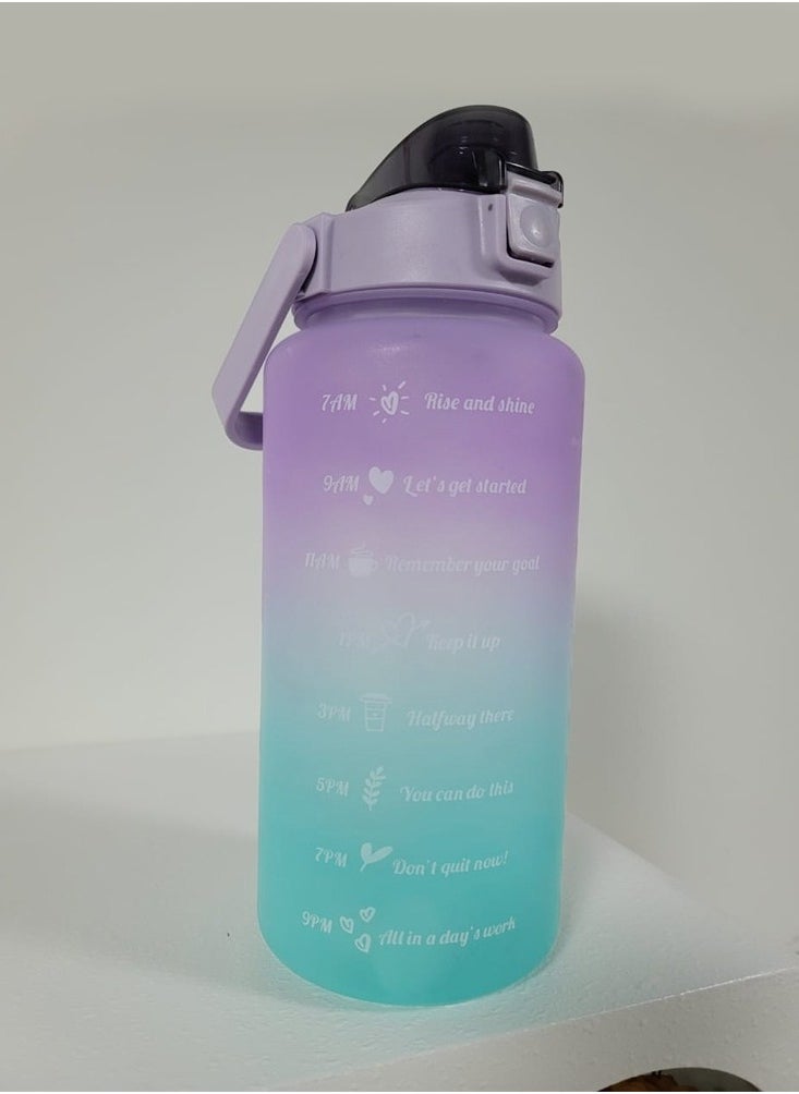 fashionhome 2000 ml Portable Leak Proof Cute Water Bottle with Time Marker and Carry Handle  - Image 2