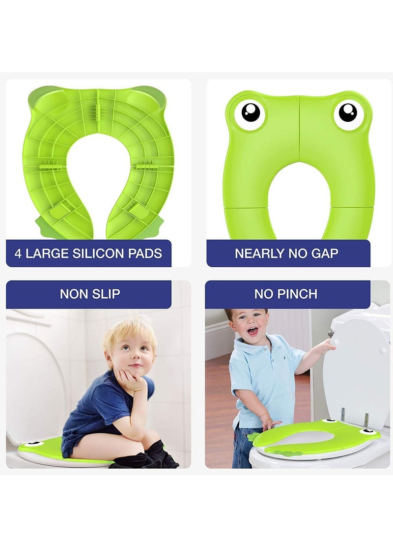 Y&D Kids Toilet Seat Cover  Portable Large Non Slip Silicone Pads Foldable Potty Training for Toddlers Boys & Girl Recyclable Cover Travel - Image 5
