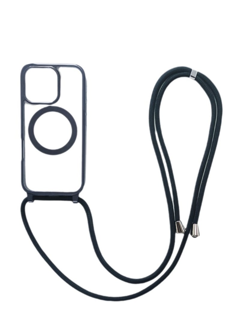 A variety of models to choose from magnetic case suitable for Apple mobile phone case new electroplating magnetic lanyard mobile phone case - Image 1