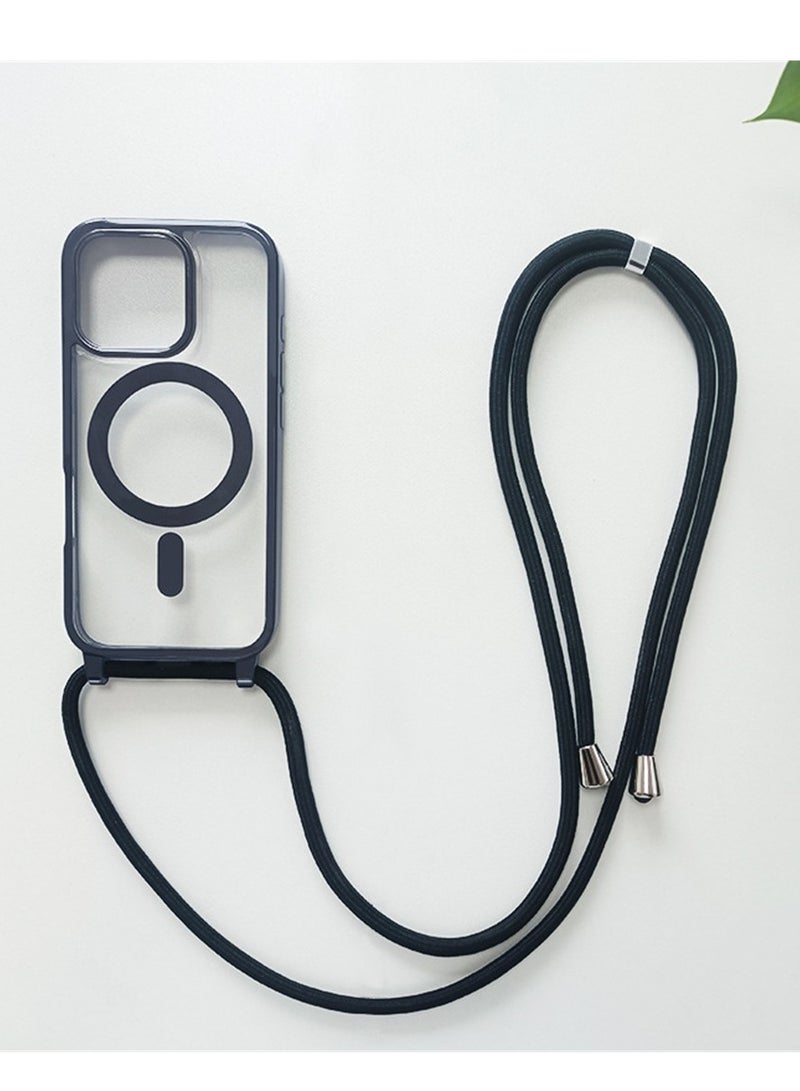 A variety of models to choose from magnetic case suitable for Apple mobile phone case new electroplating magnetic lanyard mobile phone case - Image 2