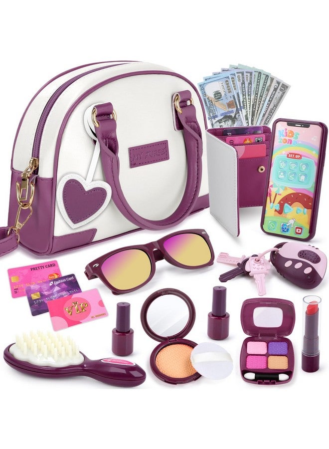 INNOCHEER حقيبة إنوشير للفتيات الصغيرات، حقيبة ألعاب للأطفال مع مكياج تظاهري، حقيبة لعب للفتيات الصغيرات، حقيبة تظاهر للأطفال، هدايا عيد الميلاد والأميرة للفتيات من 3 إلى 8 سنوات - Image 1