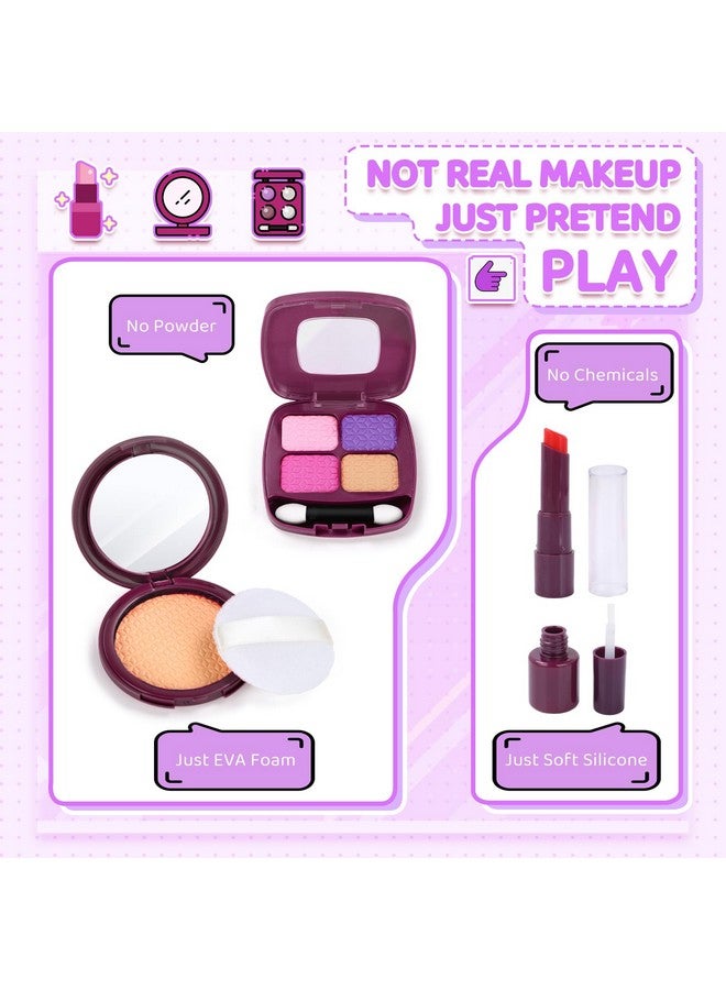 INNOCHEER حقيبة إنوشير للفتيات الصغيرات، حقيبة ألعاب للأطفال مع مكياج تظاهري، حقيبة لعب للفتيات الصغيرات، حقيبة تظاهر للأطفال، هدايا عيد الميلاد والأميرة للفتيات من 3 إلى 8 سنوات - Image 5