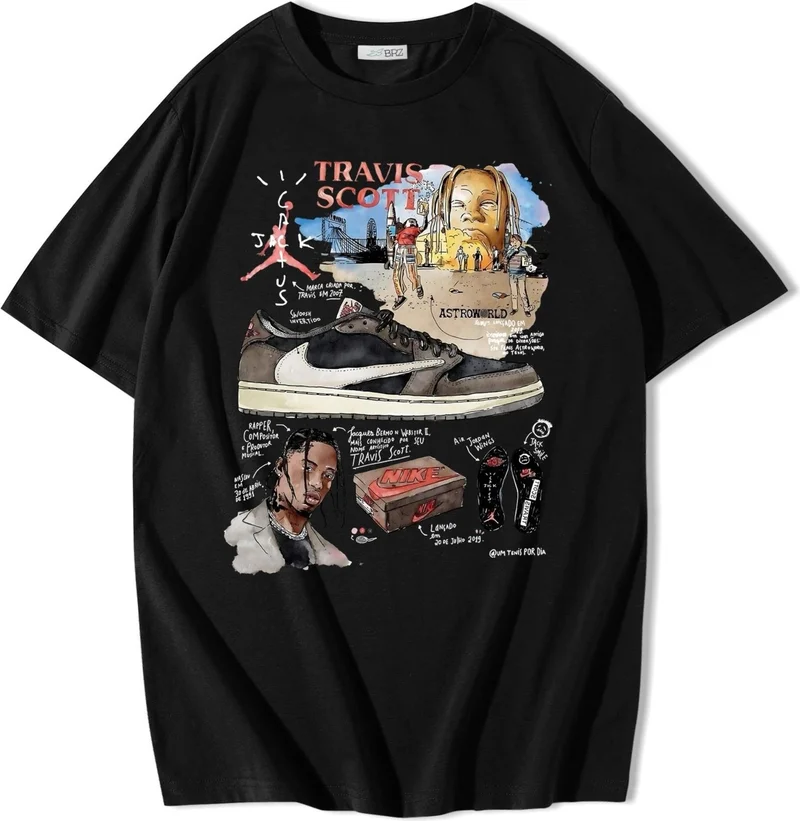 بي ار زد كولكشن Oversize Look Mom I Can Fly Travis Scott Astroworld T-Shirt