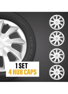 Pistol 14 Inch Wheel Cover Cap for All Vehicles with Rim Size 14 Inch - Silver - Set of 4 Pcs WJ-5084-A-14  - Image 3