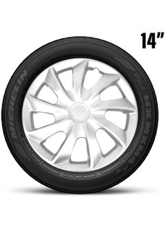 Pistol 14 Inch Wheel Cover Cap for All Vehicles with Rim Size 14 Inch - Silver - Set of 4 Pcs WJ-5084-A-14  - Image 5