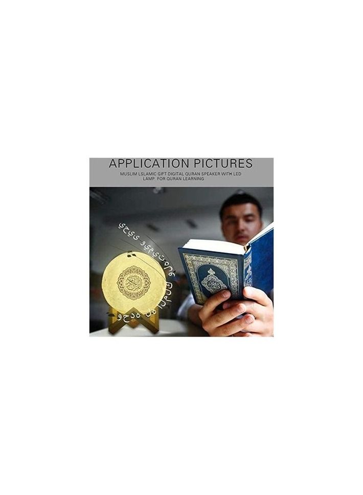 Qur'an Moon 3D Print Lamp With 7 Colors LED Night Light, Bluetooth Speaker with Remote, Quran Recitation ,Song and FM Broadcast  - Image 4